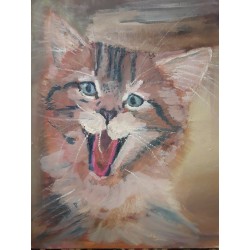 Chat riant 40*29 cm