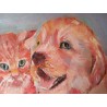 Petit Chat et chien  40*20cm