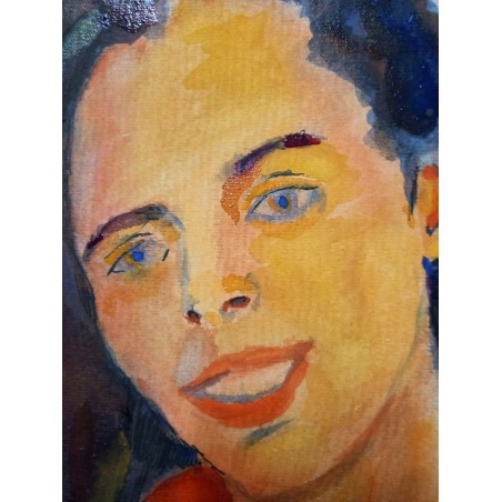 Aquarelle Portrait d'une Marocaine 30*42cm