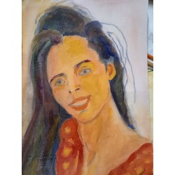 Aquarelle Portrait d'une Marocaine 30*42cm